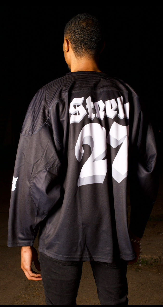 Black Steele Hockey Jersey